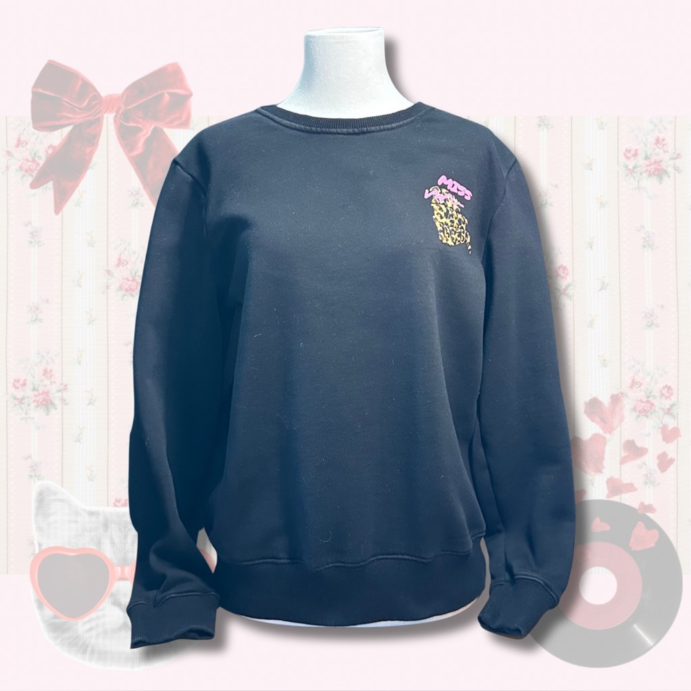 Mr Eatwell x Heather McMahan Miss Eatwell Black Crewneck Sweatshirt size Small